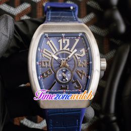 relógio vanguard Novo YACHTING VANGUARD V45 SC DT Automático Relógio Masculino Caixa de Aço Independente Segundos Mostrador Azul Couro Relógios de Borracha Timezonewatch E210b2