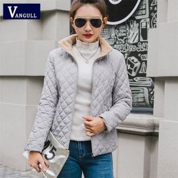 Vangull Winter Fleece Basis Jacket Lange mouw Solide vrouwelijke jas Nieuwe stand Kraag Zipper Casual plus Velvet Lamb Outerwear T200212