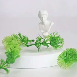 Vainilla gran simulación flor verde claro pecera hierba pared Artificial accesorios de plantas de agua de plástico
