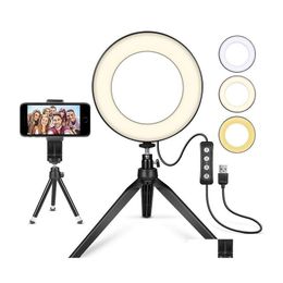 IJdelheid lichten led dimkable selftimer ringlicht met statief en p o studio stand voor make -up video schoonheid vulling levering verlichting verlichting dh1ma