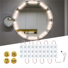 Le miroir de courtoisie allume les modules LED Ultra lumineux de Style Hollywood ampoules de contrôle à intensité variable tactile USB pour la salle de bain de Table de maquillage