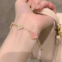 Vanlies cleeflies trèfle bracelet dames micro-ensemble zircone léger luxe haut de gamme petit frais doux mignon chanceux