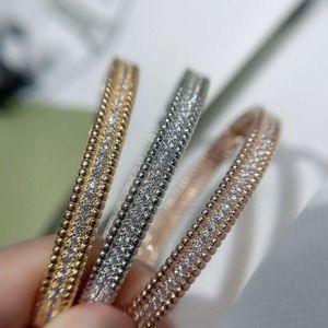 bracelet vanly cleefly bracelet V-Gold Bracelet en diamant complet de perle étroite avec des étoiles de ciel une rangée de diamants zircon ultra mousseux à la mode classique