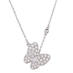 vanly cleefly S925 zilveren ketting originele volledige diamanten vlinderketting Guangzhou Micro Inlay Craft holle ketting kraag ketting decoratie