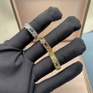 Vanly klaver caleidoscoop vingerring driekleurige perlees ring 18k rose goud volledige diamant officiële originele elegante vrouwen mannen gelukkige klaver trouwringen