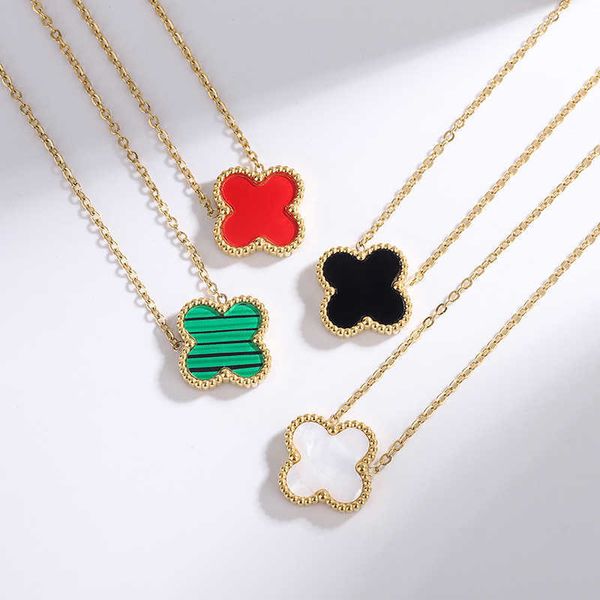 Vannclef High Edition Four Leaf Clover Collier Womens Poldoule Niche Design Agate Fritillary Tiktok Kwai Live Broadcast