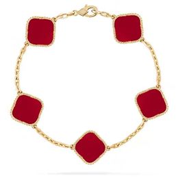 Vans klavertjes armband sieraden ontwerper voor vrouwen cleef 18K gouden Onyx schelp parelmoer voor vrouwen en meisjes bruiloft Vierbladige armband