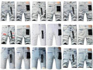 Jean pour hommes de créateur violet shorts hip hop occasionnels à genoux court jean vêtements 29-40 tailles shorts de haute qualité jeans en denim