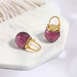 Vanssey luxe mode bijoux violet boule de cristal autrichien coeur boucles d'oreilles accessoires de fête de mariage pour les femmes nouveau 200922226U
