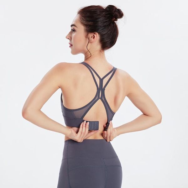 Vansydical – soutien-gorge d'entraînement physique à sensation nue pour femmes, haut de Yoga Push-Up rembourré, haut court de sport, beau dos, vêtements de gymnastique