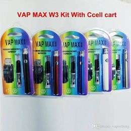 VAP MAX 350MAH préchauffer le pôle de batterie emballage en plastique 510 fil avec cartouche en verre de 0,5 ml