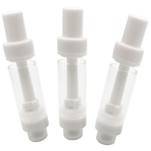 Cartuchos Vape 510 Hilo Vaporizador vacío blanco Carros de 2 ml Atomizador de cerámica completo Bobina de cerámica Presione en la punta Tanque de vidrio Punta de la boca de cerámica Sabor puro EE. UU. STOCK Aceite espeso