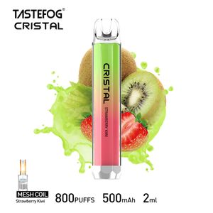 Vape Factory Tastefog Cristal 800 Puffs Vaporisateur jetable Vaper 2% 2 ml 500 mAh 10 saveurs Certificat TPD Puff de cigarette électronique 800 vente en gros