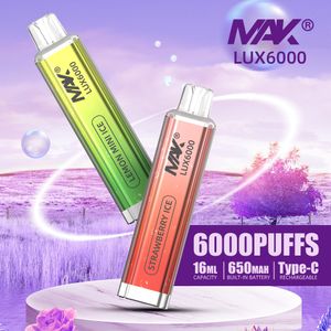 Vape en stock UK LED cigarette électronique Mak Lux 6000 800bouffées 4500bouffées bouffées en gros barre de cristal Vape jetable