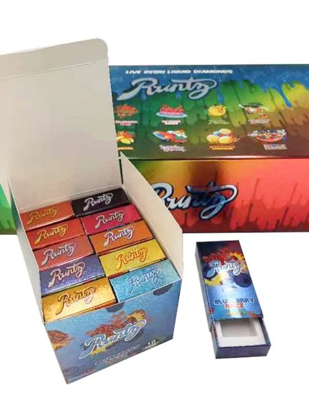 Emballages de vape pour stylo vape jetable Runtz de 2,0 ml, boîte à poussée de 10 saveurs, paquets dépliés, boîtes d'emballage Runty