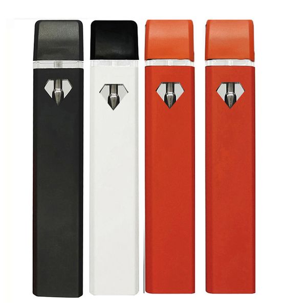 Vape Pen 1ml Jetable E-cigarette Pod Chariots Huile Épaisse Vide Plat Diamant Fenêtre Stylos USB Rechargeable 280mah Batterie Céramique Bobine Vaporisateur Logo Personnalisé 100pcs Boîte