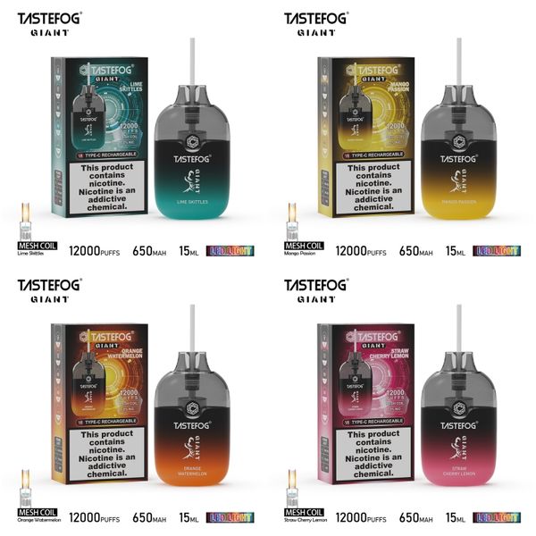 Vape Pod Factory Price E Distribuidores de cigarrillos Tastefog Mech Coil 12000 Puff Vape Dispape 12k Puffs Envío a EE. UU. España Francia U. K Alemania