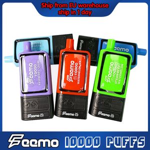 Kit de démarrage Vape OEM Logo 10k bouffées vaporisateur atomiseur boîte à dosettes Feemo TV10000 dosette séparable vapess jetable et batterie vape 650mah avec 20ml 5% nic e-juice vente chaude