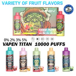 VAPEN TITAN puff 10000 vape desechable vaper recargable razz bar puff 10k Recargado 20 ml Cigarrillos electrónicos Vape 650 mAh mejor que puff 12k puff 12000 puff 15k Almacén de la UE