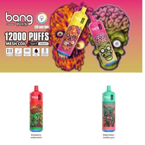 vaper 12000 Bang box 12K puff 12000 Vape desechable Pen E Cigarrillo 650 mah Batería recargable 23 ml Pod malla desechar el soplo Vape undechable