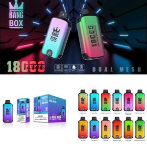 vapers Bang box 18000 trekjes wegwerp vape-pen 26 ml voorgevulde cartridges pods oplaadbare batterij 18k trekjes smart screen dampsap dual mesh-spoelapparaten