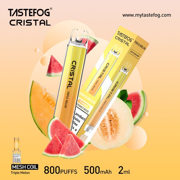 Vapers Desechable Vape Pen Tastefog Crystal 800 Puffs 2ml Tpd RoHS CE China Fábrica al por mayor para Europa