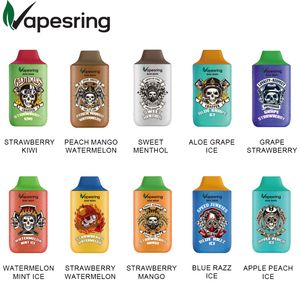 Vapesring Bar 8000 Puffs Bobine de batterie rechargeable 650mAh à l'intérieur avec 18 ml d'e-liquide 10 couleurs disponibles authentique