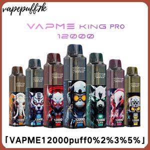 VAPME KING PRO 12000 PUFFIR VAPOSable Vape 12K Puffle Electronic Cigarettes 850mAh Batterie 20 ml avec 0% 2% 3% 5% 10 Couleurs