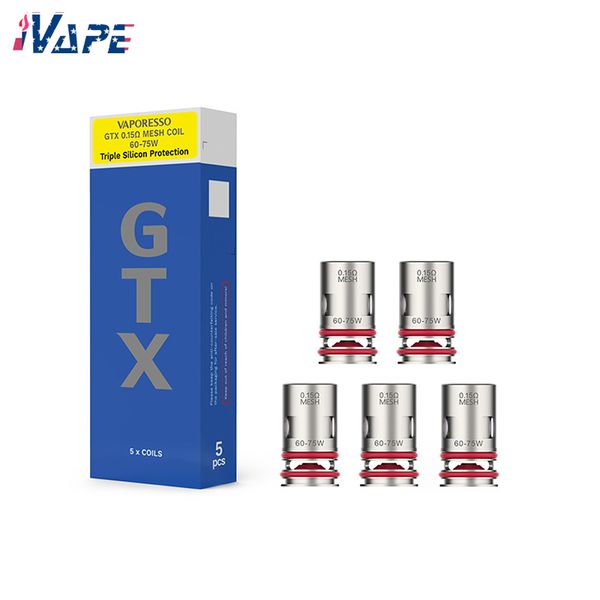 Bobine de remplacement Vaporesso GTX résistances multiples pour DTL MTL RDTL Vaping 5 pièces/paquet Compatible avec divers kits Vaporesso