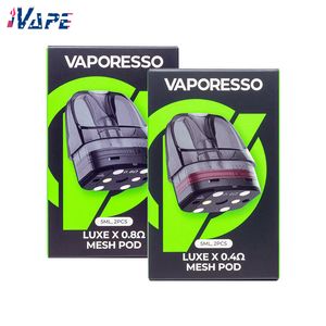 Cartouche de remplacement Vaporesso Luxe X, capacité de 5 ml, système de remplissage par le bas, technologie SSS résistante aux fuites, technologie de chauffage COREX, 2 pièces/paquet