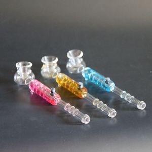 Remplisseur de liquide coloré congelable Pyrex tuyaux en verre épais herbe sèche tabac filtre bol cire huile plates-formes multi-fonction à la main fumer porte-cigarette DHL gratuit