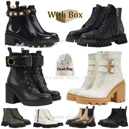 DHaget Hot Martin Boots Hoge hak enkellaars Dames Platform Hak Leren laars Rits Desert Boot Combat Boot Veterlaars Snowboots Oxford schoen Rubberen laars met doos