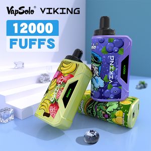 Viking puff 12k Wegwerp vape originele VapSolo Puff 12000 displayscherm Elektronische sigaretten Oplaadbare luchtstroomafstelling Vapes Puffs SHISHA EU EU -magazijn