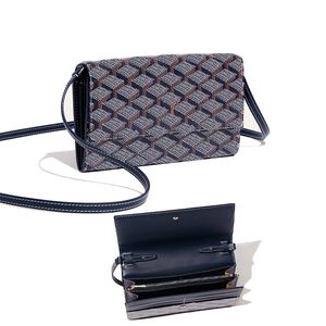 Varenne Goyyard Bag Leather Portes Designer Bag Dames Zwarte Turn Long Card Holder Sling Bag Lady Mens Cardholder Key Card Case Paspoort Crossbody Bags 200