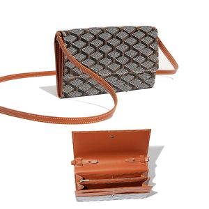 Varenne Goyyard Bag Leather Portes Designer Bag Dames Zwarte Turn Long Card Holder Sling Bag Lady Mens Cardholder Key Card Case Paspoort Crossbody Bags 437