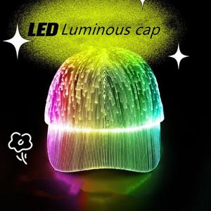 Couleur variable LED RVB Fibre optique LED HAT CONCERT BAR DJ PARTINE NEON LIGHT UP FLASHING SOR HAT BASEALL CAP CAPIL 231220