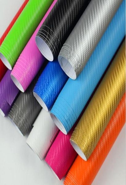 Varios colores, pegatina de envoltura de vinilo de fibra de carbono 3D, burbuja de aire, expulsión de aire para coche, barco, mesa que cubre 152x30mRoll9374447