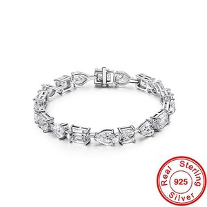 Verschillende snijdende moissaniet diamantarmband 100% 925 sterling zilveren feest bruiloft armbanden bangle voor vrouwen charme jewel