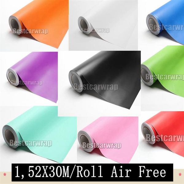 Varias envolturas de vinilo mate con liberación de aire de alta calidad para envoltura de automóviles que cubren la película mate 14 colores disponibles tamaño 1 52x30m 5x98ft r255b