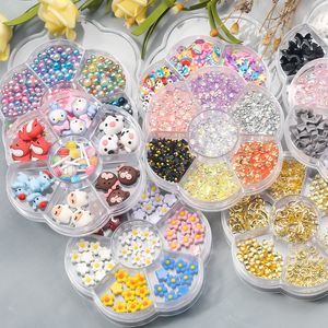 Various Nail Accessories decoration Flowers Rhinestones Pearls Charms Nails Art Jewelry Decorations Valentine's Day