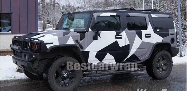 Divers styles Ubran Snow Arcitc Camo Vinyl For Car Wrap Avec bulle d'air Free Camouflage Truck Graphics taille 1.52x30m / Roll 5x98ft roll