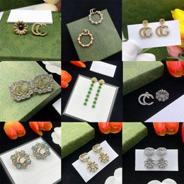Verschillende stijlen 18K Gold vergulde luxe merkontwerper Stud -oorbellen Classical Geometric for Women 925 Silver Crystal Earings Wedding Party Joomerlry Earring
