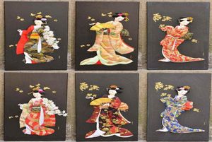 Diverse stijlen Geisha pop prints Japanse Ukiyoe schilderijen stereo fotolijst Woninginrichting decoratief schilderen figuur verf6777585