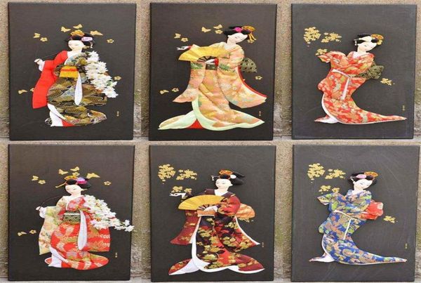 Divers styles Geisha poupée imprime japonais Ukiyoe peintures stéréo cadre photo ameublement peinture décorative figure paint6777585