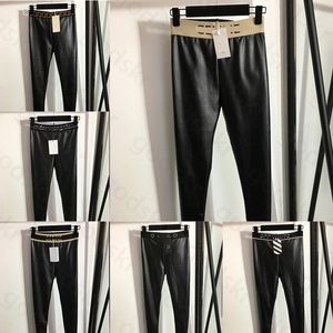 Pantalon en cuir PU pour femmes, différents Styles, taille haute, épais, taille élastique, Leggings extensibles, pantalons de Yoga et de Fitness