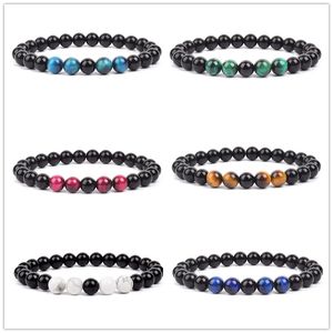 8 MM divers bracelets de brins d'oeil de tigre noir obsidienne diffuseur de roche de lave Onyx perles de pierre naturelle Bracelet Bracelets