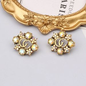 Divers boucles d'oreilles vintage de luxe en argent 925 boucles d'oreilles de créateur lettres papillon bijoux femmes rétro plaqué diamant 18 carats cadeaux de mariage Saint-Valentin