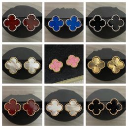 Diverses boucles d'oreilles pour femmes Designer Titane Acier Or 18 carats Argent Nacre Ne se décolore pas Goujons en or rose Agate Boucle d'oreille vintage Cadeaux de mariage Saint-Valentin