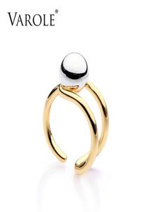 VAROLE mode Double ligne nouage Midi anneaux pour femmes or argent couleur 100 cuivre Anillos anneau bijoux Bagues Mujer Anel 22012897029