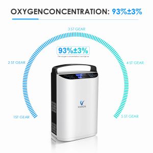 Varon draagbare 5l zuurstofmachine pulsstroom zuurstofconcentrator voor medisch huisgebruik en reizen buitenzorg met batterijgebruik